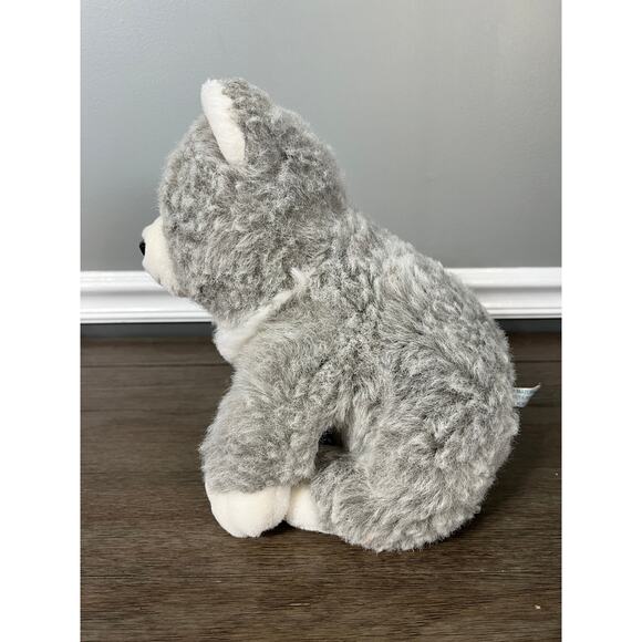 Cute n Cuddly Grey & White Wolf Plush - Picture 2 of 5
